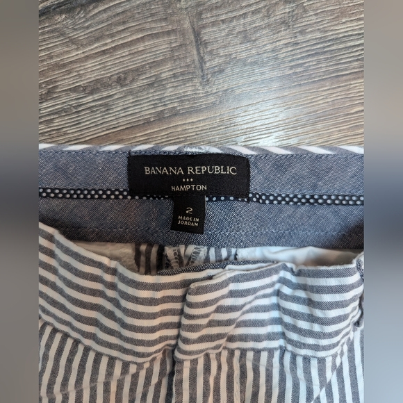 Banana Republic Size 2 Pants Trousers Seer Sucker Cropped Ankle Straight Leg - Picture 7 of 8